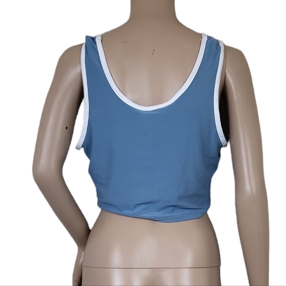 Shein Blue Side Stripe Crop Top - Picture 3 of 4